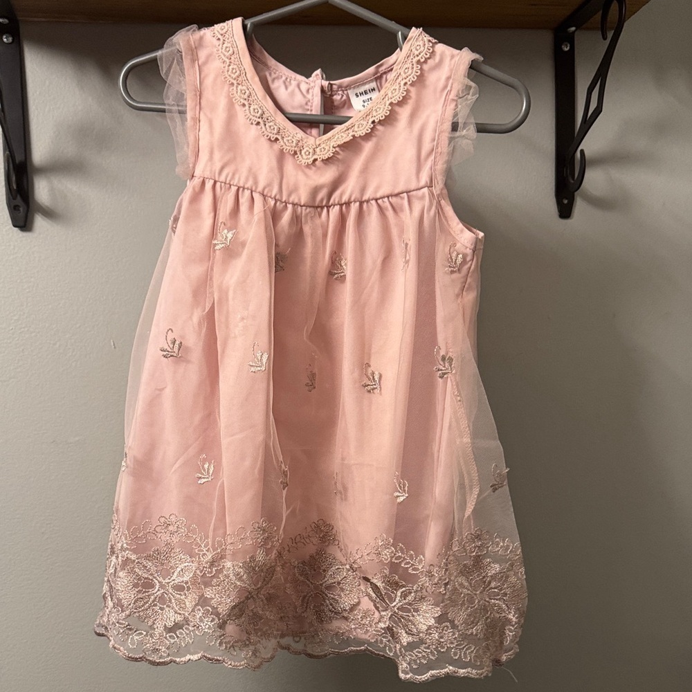 Baby Girls Pink Lace Dress